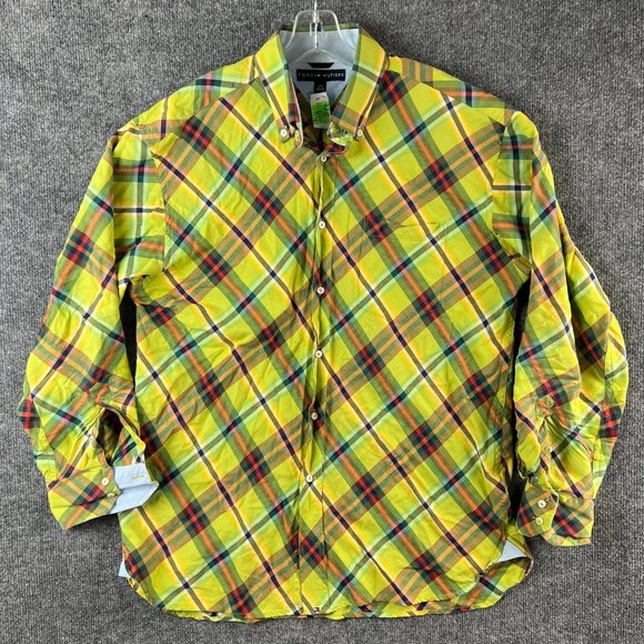Tommy Hilfiger Other - Tommy Hilfiger Shirt Adult Large Green Plaid Button Up Long Sleeve Casual Mens